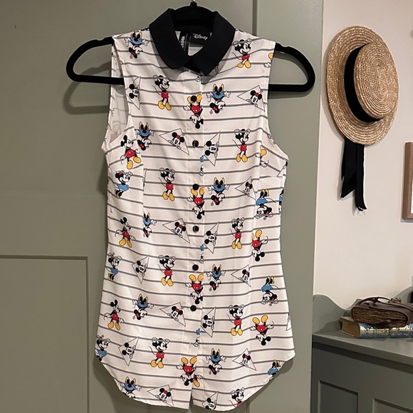 Blackmilk Clothing Disney Mickey Mouse Striped Sleeveless Top - Picture 1 of 4
